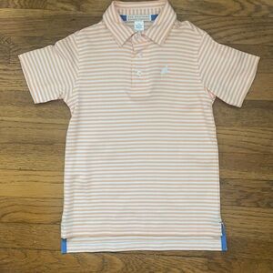 The Beaufort bonnet company orange and white stripe polo. Size 5
